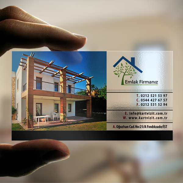 Şeffaf Emlak Kartvizit ev resim