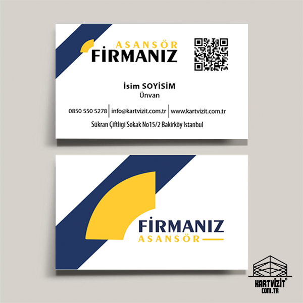 Modern QR Kodlu Asansör Bakım Kartvizit