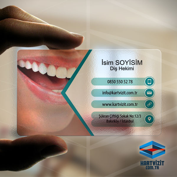 Şeffaf Kartvizit Diş Hekimi Smile