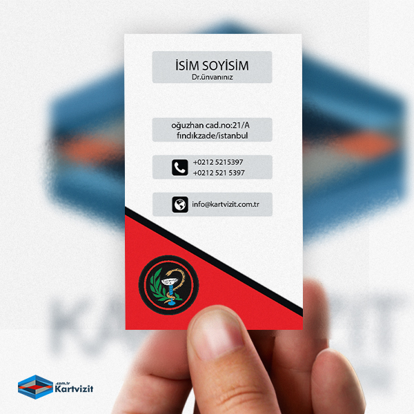 Beyaz Kırmızı Çapraz Doktor Kartvizit