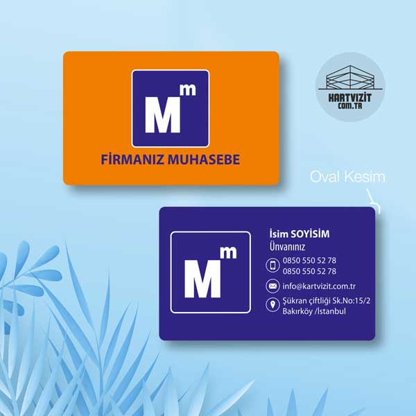 Muhasebe Turuncu Lacivert Çift Yön Kartvizit