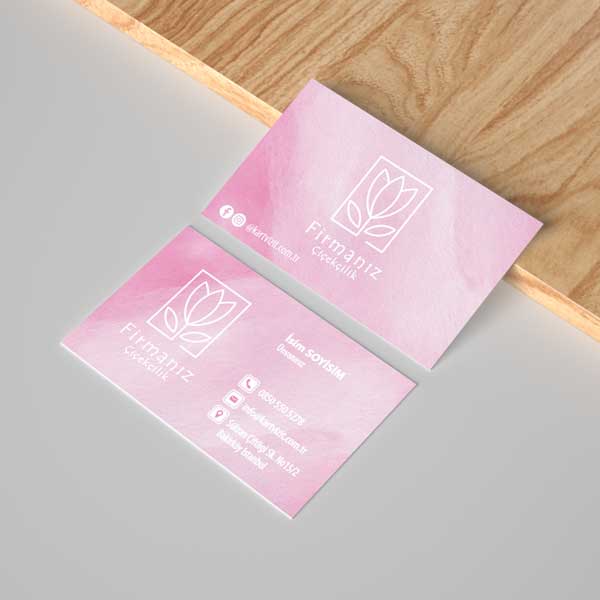 Zarif Pembe Çiçekçi Kartvizit