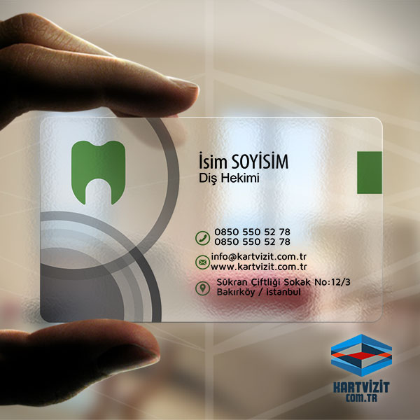 Şeffaf Kartvizit Diş Hekimi Kareler