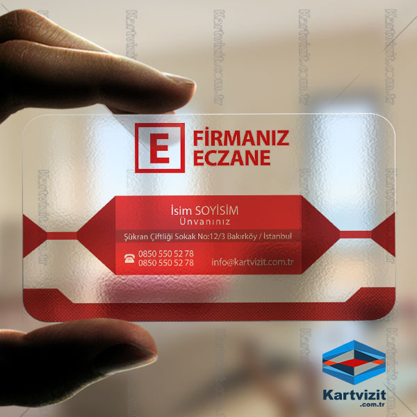 Eczane Şeffaf Kartvizit Kırmızılar