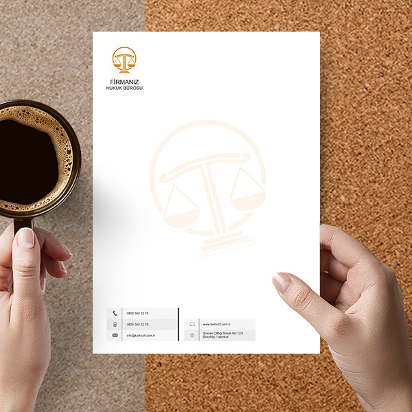 Antetli Turuncu Avukat Zemin Desen