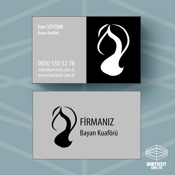 Sektörel Kuaför Kartviziti Mat Antrasit