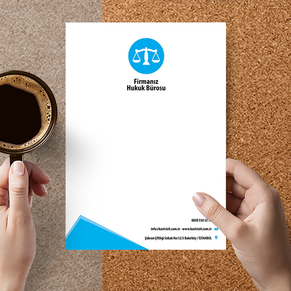 Avukat Antetli Kağıt Mavi