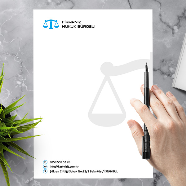 Avukat Antetli Kağıt Mavi