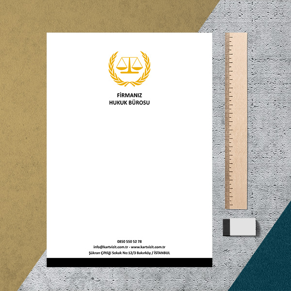 Avukat Antetli Kağıt Siyah Bant