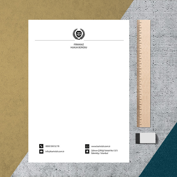 Avukat Antetli Kağıt Tek Renk