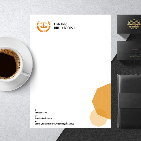 Avukat Antetli Kağıt Turuncu Renkler