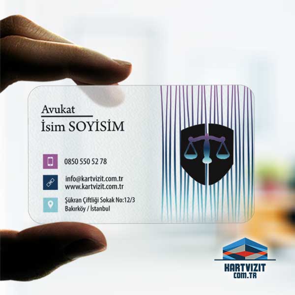 Şeffaf Avukat Kartvizit Elit Tasarım
