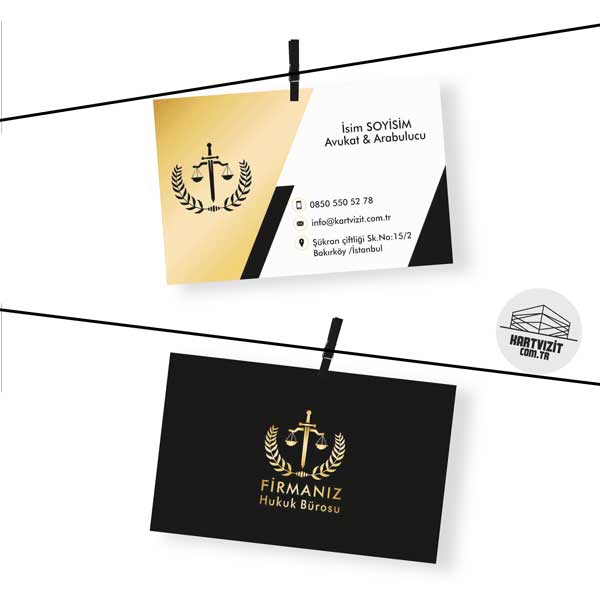 avukat Kartvizit Gold Renkler