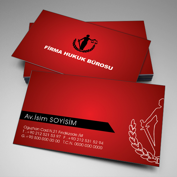 Avukat Kartvizit Bordo Siyah