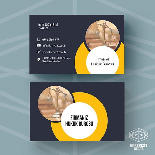 Avukat Kartvizit Sarı Bant
