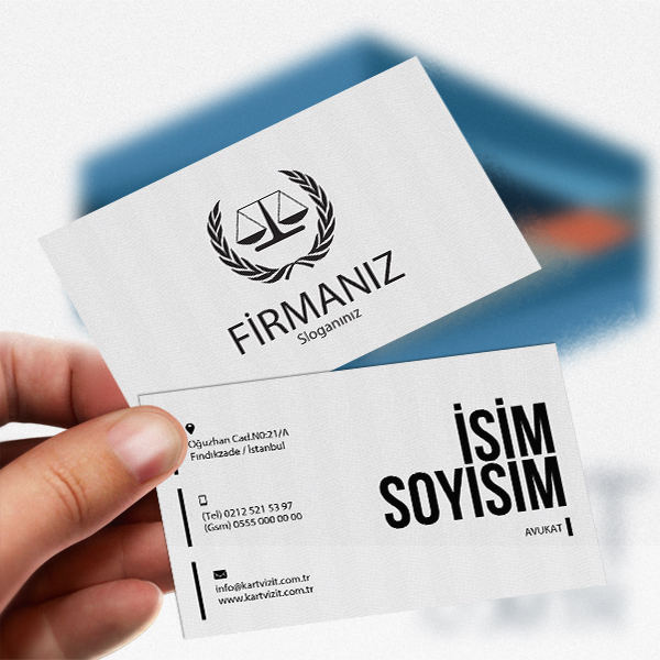 Avukat Kartvizit Terazi Siyah Gri