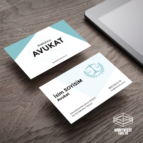 Avukat Kartvizit Turkuaz Renkli