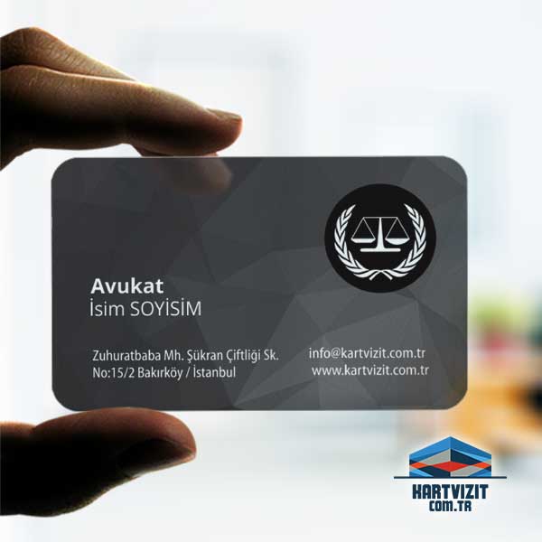 Şeffaf Avukat Kartvizit Gri 
