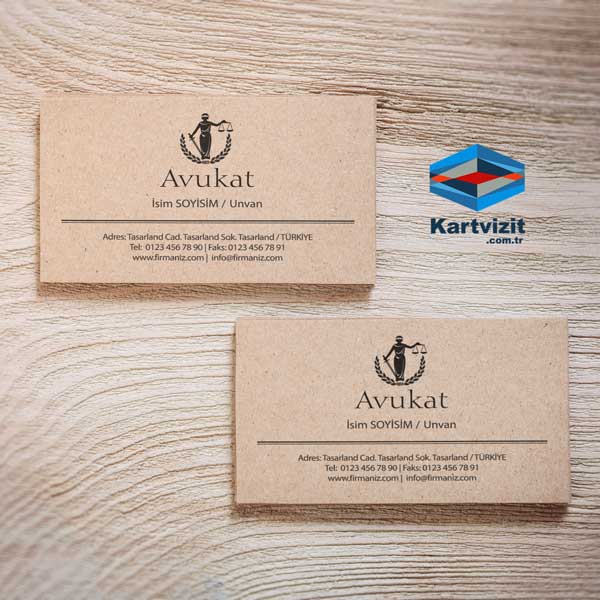 Kraft Kartvizit Renkli Modern Çizgi Siyah