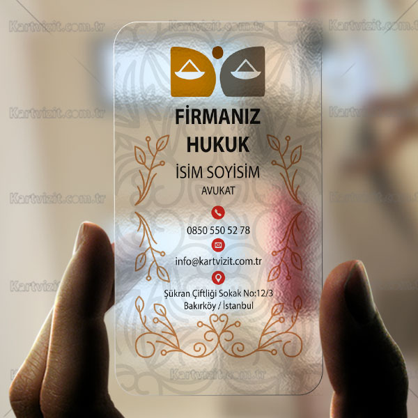 Motif Şeffaf Avukat Kartvizit