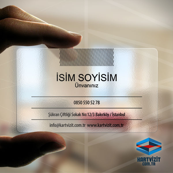 Siyah İnce Şeffaf Kartvizit