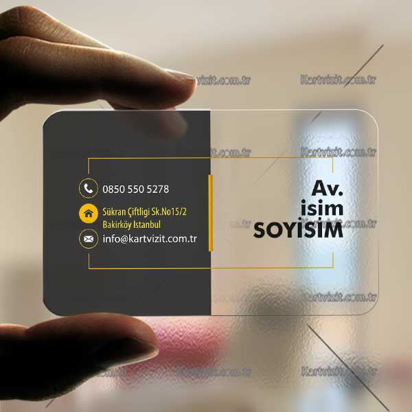 Avukat Şeffaf kartvizit Law