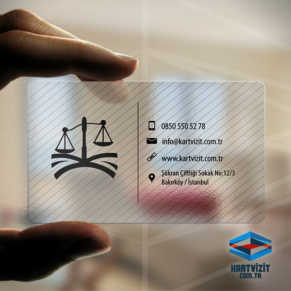 Şeffaf Kartvizit İnce Çizgili 