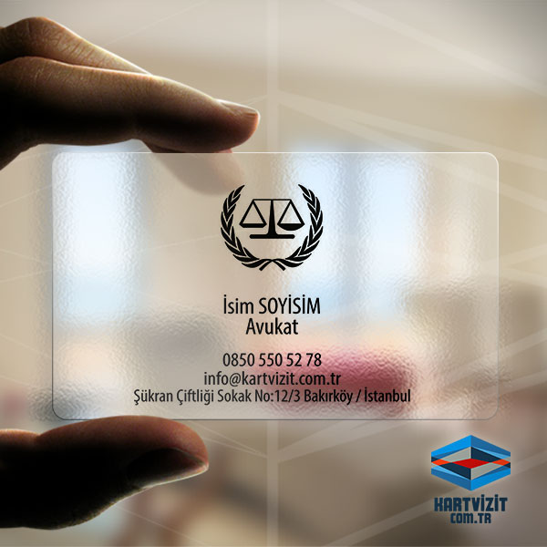 Şeffaf Avukat Kartvizit Siyah