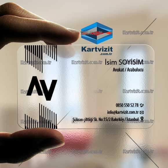 Şeffaf Avukat Kartvizit Siyah Av