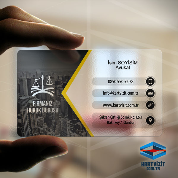 Şeffaf Avukat Kartvizit Metropol AV