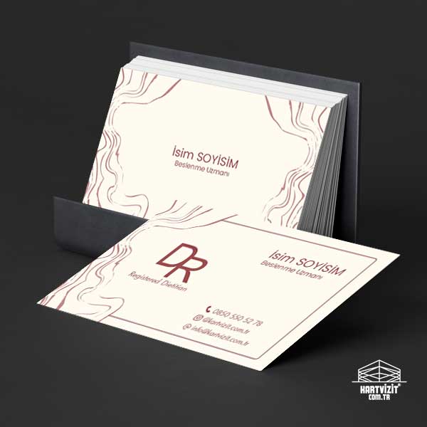 Krem Zeminli Modern Diyetisyen Kartvizit