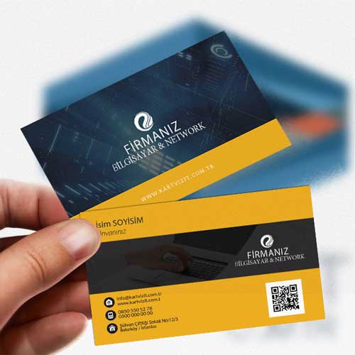 Siyah Turuncu Bilgisayarcı Kartvizit Örnekleri