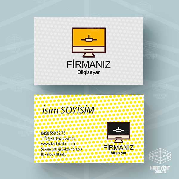 Gri Sarı Yazılım Kartvizit