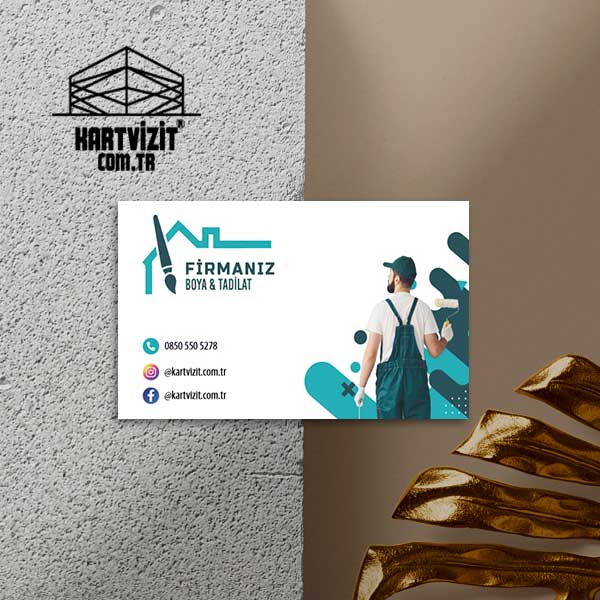 Modern ve Dinamik Çizgili Boyacı Kartvizit