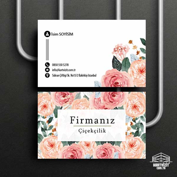 Çiçekçi Mağazası Kartvizit Modeli