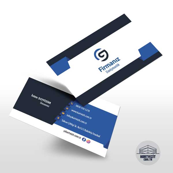 Lacivert Beyaz Danışmanlık Kartvizit