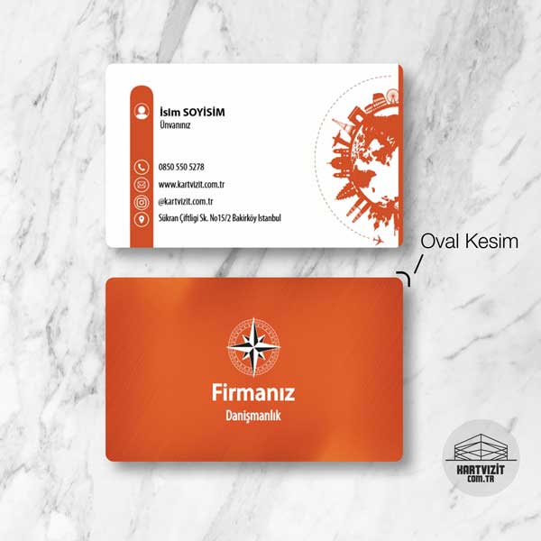 Siyah Turuncu Danışmanlık Kartvizit Modelleri