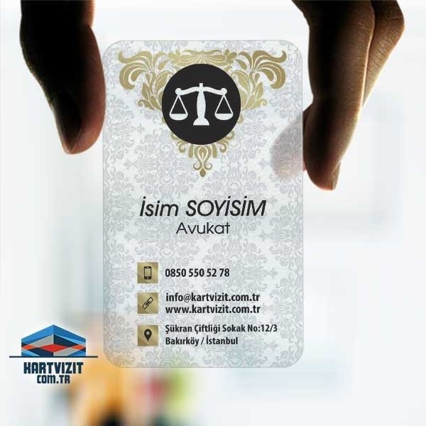 avukat şeffaf kartvizit lüks dokulu