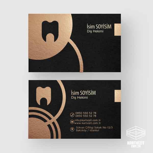 Diş Hekimi Kartvizit Yaldız Baskılı