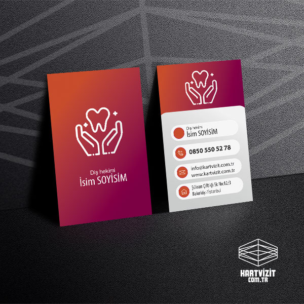 Diş Hekimi Kırmızı Kartvizit