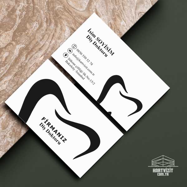 Diş Hekimi Sade Logo Kartvizit