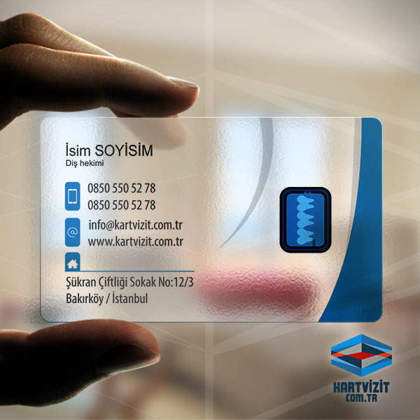 Şeffaf Kartvizit Diş Hekimi Desen