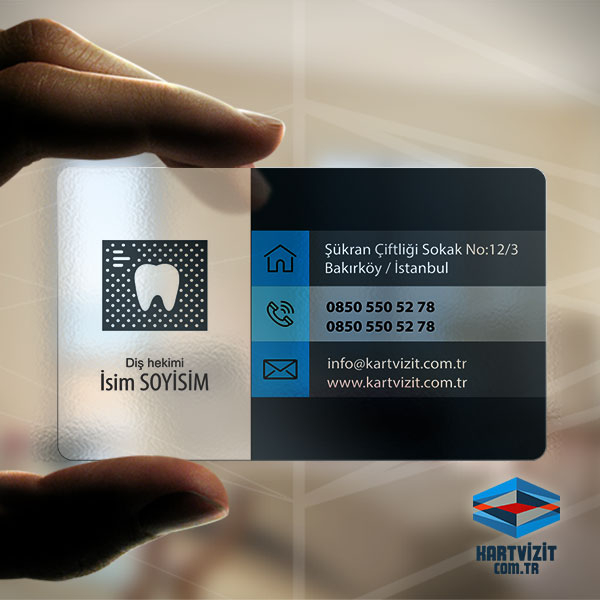 Şeffaf Kartvizit Diş Hekimi Periodontit