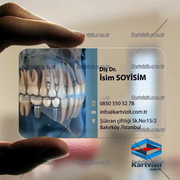 Şeffaf Kartvizit Diş Hekimi Klinik