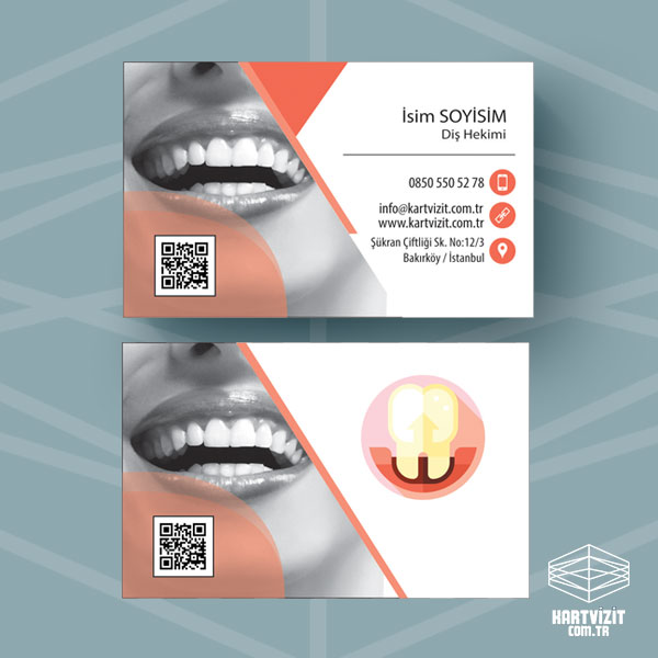 Diş Hekimi Turuncu Kart Kartvizit