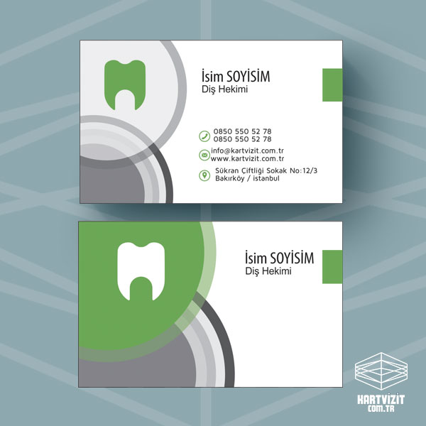 Diş Hekimi Yeşil Diş Perisi Kartvizit