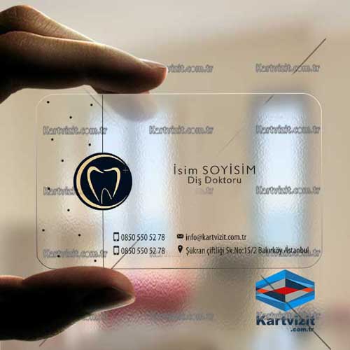 Şeffaf Kartvizit Diş Hekimleri sade
