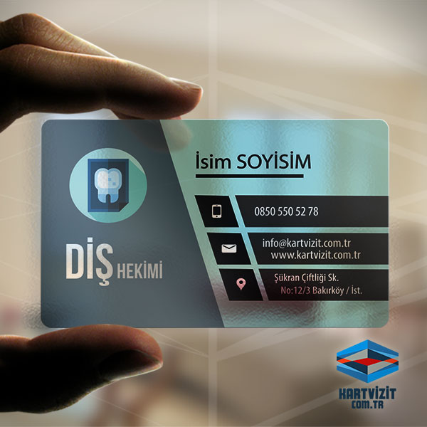 Şeffaf Kartvizit Diş Tasarımı Baskı
