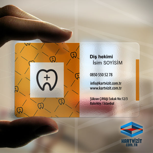 Şeffaf Kartvizit Diş Zemin