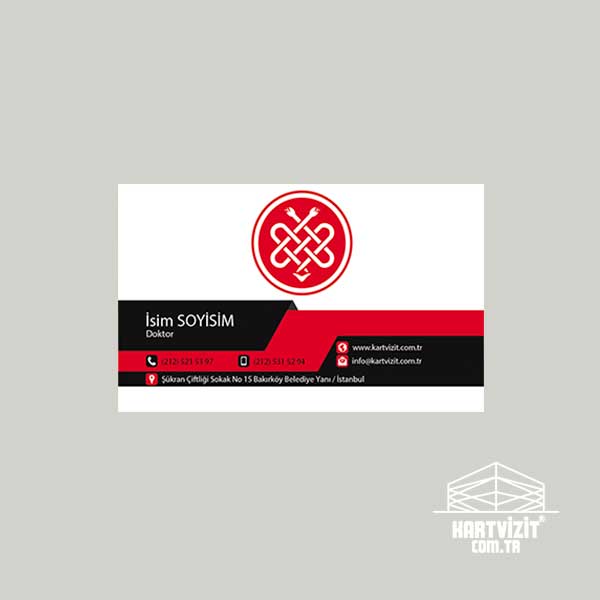 Kırmızı Siyah Modern Doktor Kartvizit